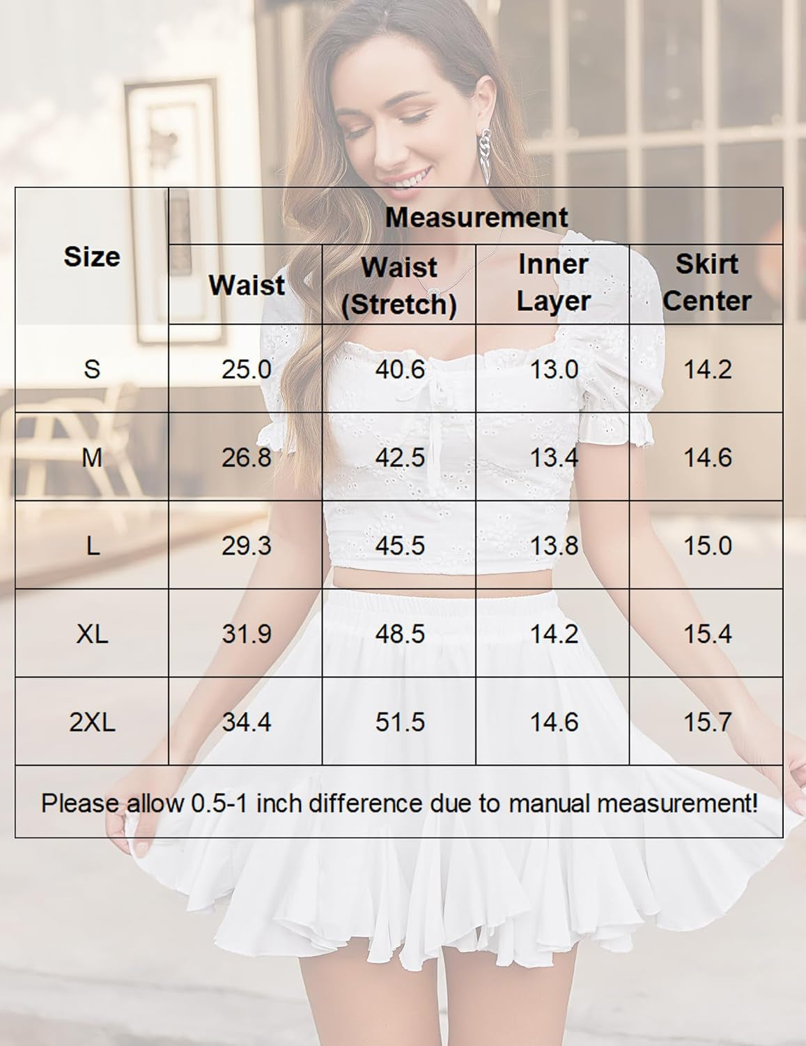 Women'S Pleated Skirt Boho Ruffle Flowy Mini Skirts High Waisted Flared Skater Skirt Basic Outfits